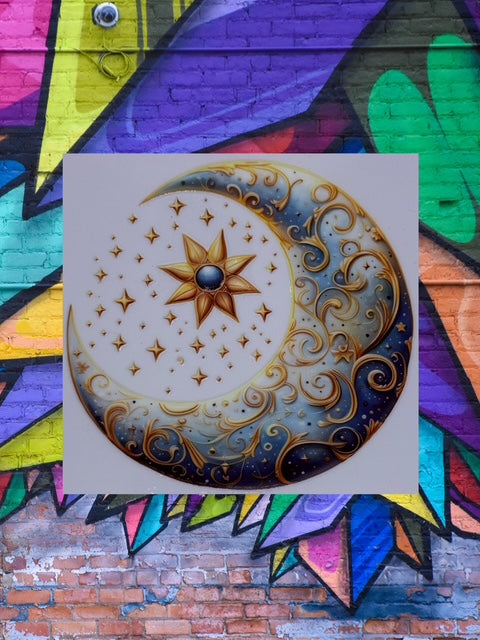 422. Decorated Moon Decal