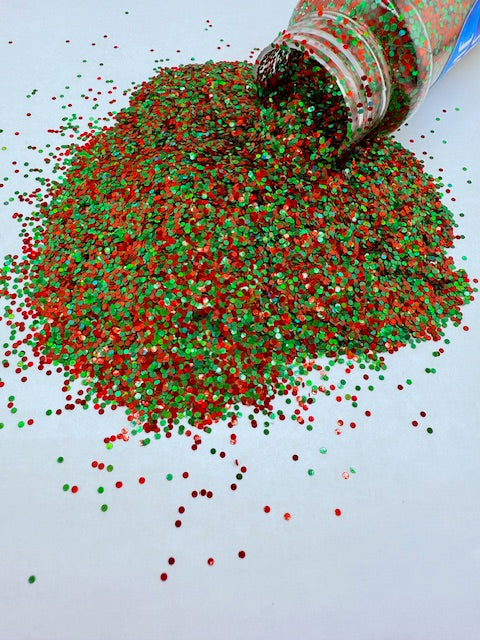 Jingle Bells- Red and Green Mini Circle Glitter 11-9
