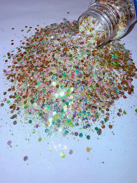 Golden Sterling- Gold Silver Pink Color Shift Chunky Custom Mixed Glitter 11-3