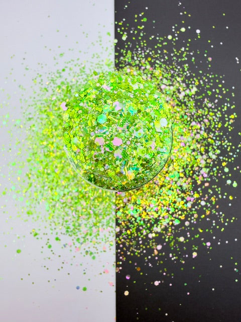 EXCLUSIVE MIX C- Green Textured Color Shift Custom Mixed Chunky Glitter
