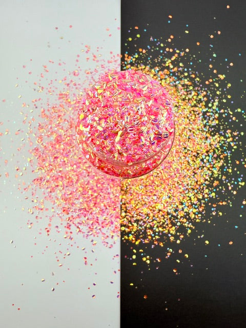 EXCLUSIVE MIX D- Pink Iridescent Chunky Custom Mixed Bubble Glitter
