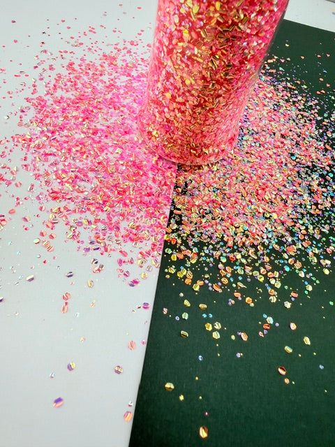EXCLUSIVE MIX D- Pink Iridescent Chunky Custom Mixed Bubble Glitter