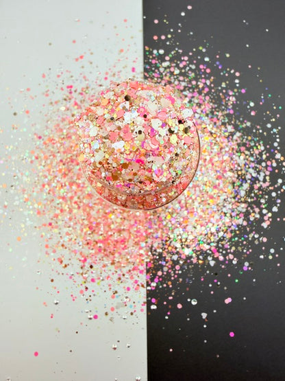 EXCLUSIVE MIX E- Pink Gold White Pearl Custom Mixed Chunky Glitter