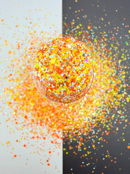 EXCLUSIVE MIX I- Orange Yellow Blue Gold GLOW Fall Chunky Mixed Glitter