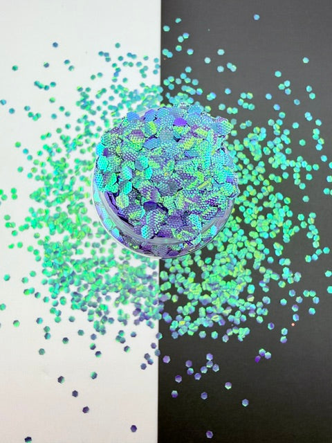 Dragon Theory- Teal Purple Color Shift Textured Chunky Glitter