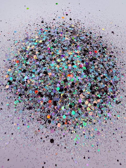Minutes to Midnight- Holographic and Black Chunky Custom Mixed Glitter 9-2