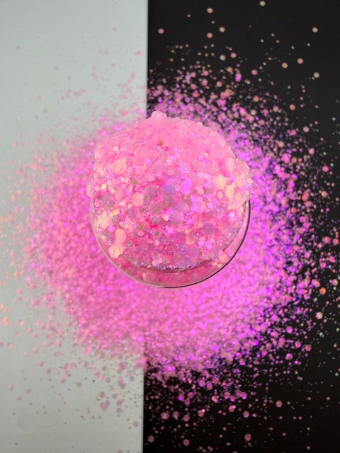 Drama Queen- Light Pink Textured Metallic Chunky Mixed Glitter