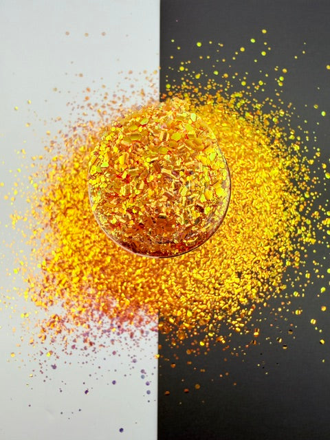 Topaz Reserve- Orange Gold Iridescent Color Shift Chunky Mixed Glitter 14-9