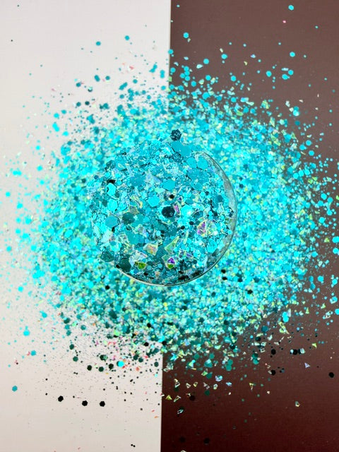 Arabian Princess - Teal Chunky Mixed with Color Shift Crushed Glass Glitter 5-3