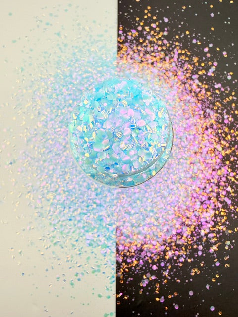 High Tide - Custom Mixed Color Shift Blue Pink Opal Glitter 9-5