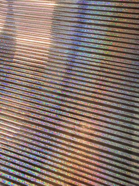 F. ELEMENT SHEET- Silver Glitter Holographic Strips