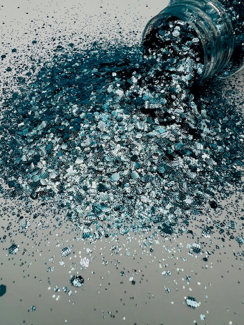 Vengeance - Textured Icey Blue Chunky Mixed Glitter 6-1