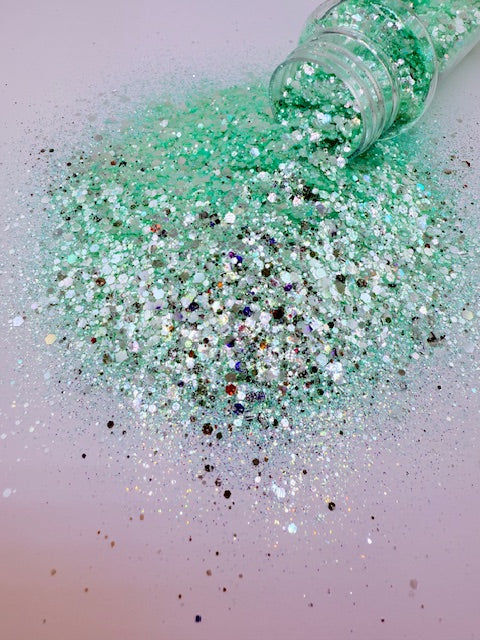 Wintergreen Frost - Mint Green High Sparkle Chunky Mixed Glitter 12-4