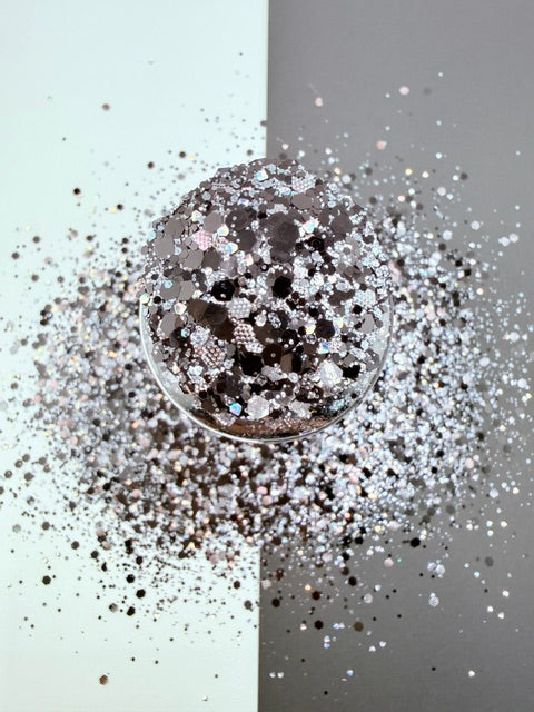 Smokeahontas- Black and Grey Textured Custom Mixed Chunky Glitter 12-9