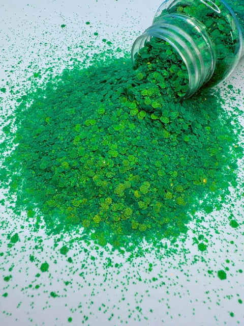 Palm Paradise- Green Pearl Shimmer Chunky Mixed Glitter 1-6