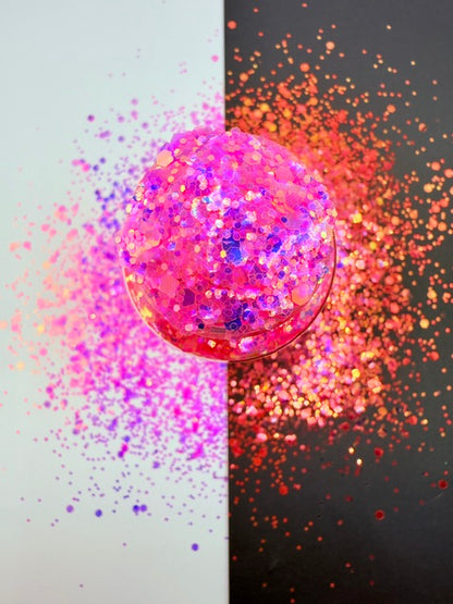 Fearless- Hot Pink Iridecent Color Shift Chunky Mixed Glitter