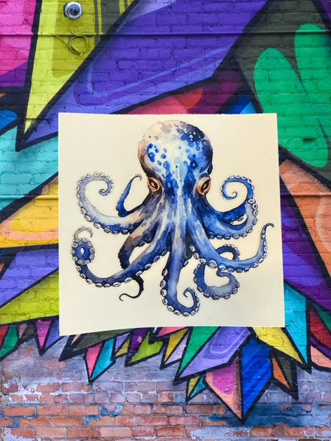 8. Blue Octopus Decal