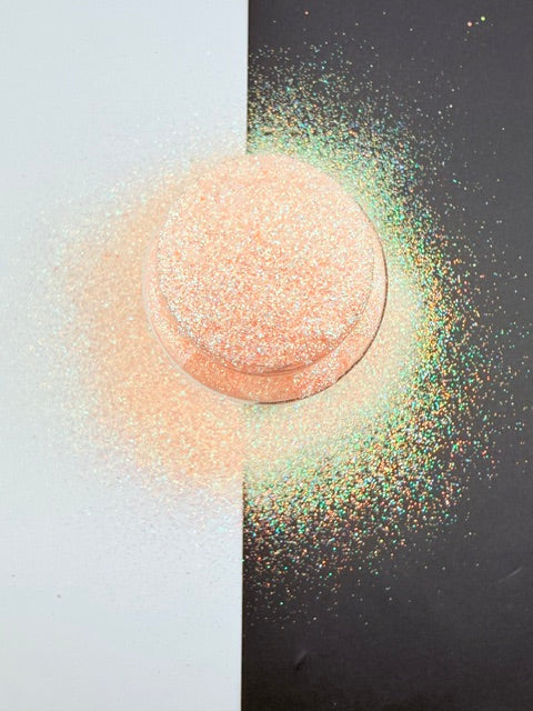 After Hours- Fine Iridescent Off White Glitter- RED GLOW