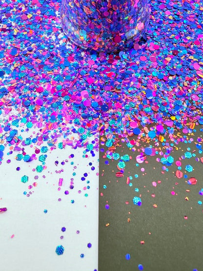 EXCLUSIVE MIX E- Blue Purple Textured Chunky Custom Mixed Glitter