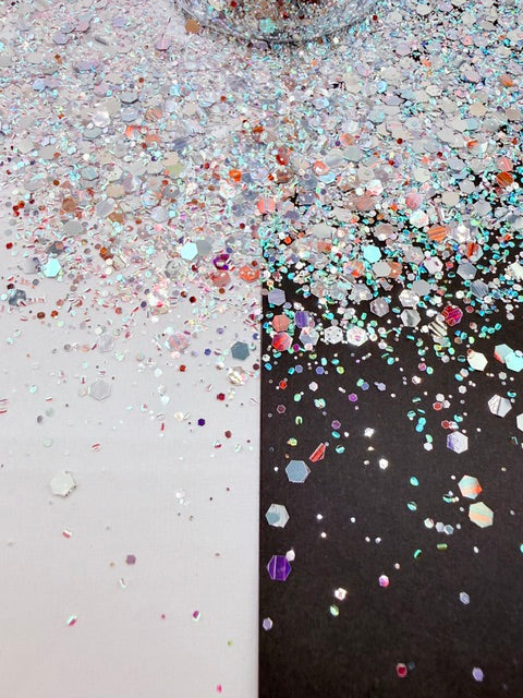 EXCLUSIVE MIX G- Striped Holographic Mirror Chunky Custom Mixed Glitter