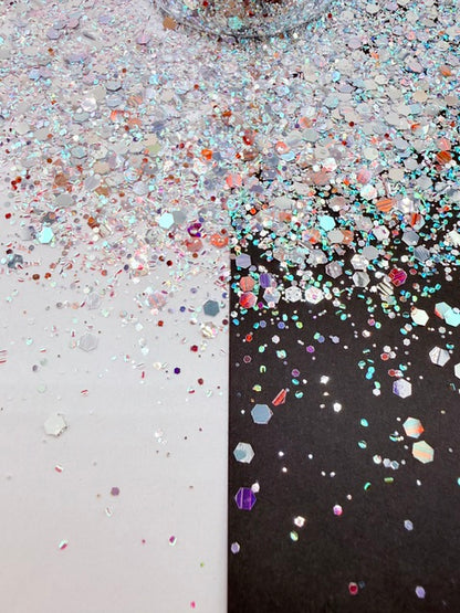 EXCLUSIVE MIX G- Striped Holographic Mirror Chunky Custom Mixed Glitter