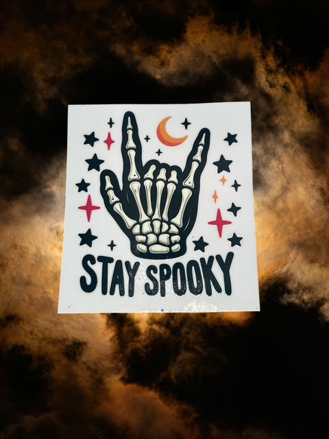 594. Stay Spooky Skelly Hand Decal