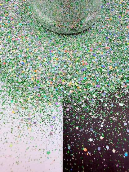 Holo Holly- Green Holographic Mini Chunky Mixed Glitter