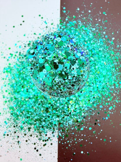 Sleigh My Name Sleigh My Name- Teal Blue Green Color Shift Custom Mixed Chunky Glitter