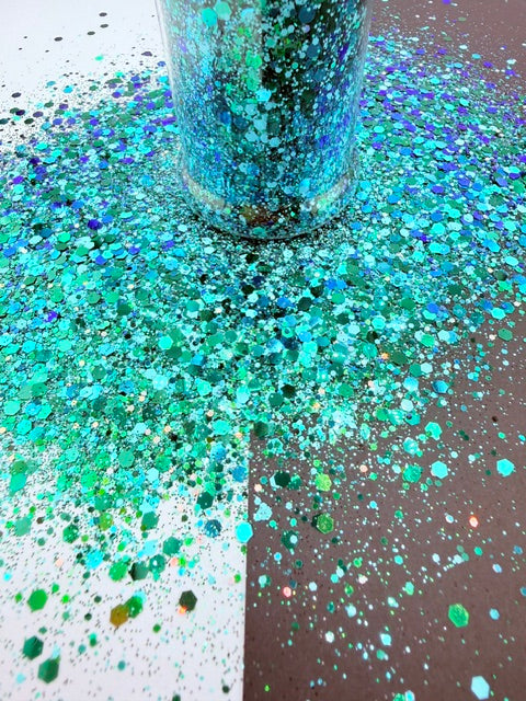 Sleigh My Name Sleigh My Name- Teal Blue Green Color Shift Custom Mixed Chunky Glitter