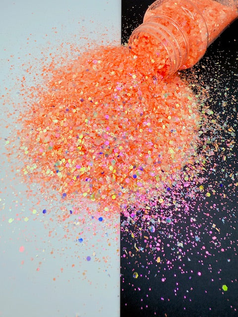 Coral Couture- Coral {ink Color Shift Chunky Mixed Glitter