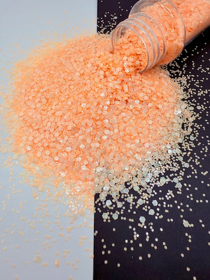 Tangerine Afterlight- Orange Holographic Glow in the Dark Chunky Mixed Glitter 3-5
