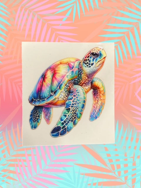 CC. Rainbow Sea Turtle Decal