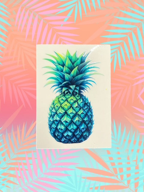 529. Blue Green Pineapple Decal