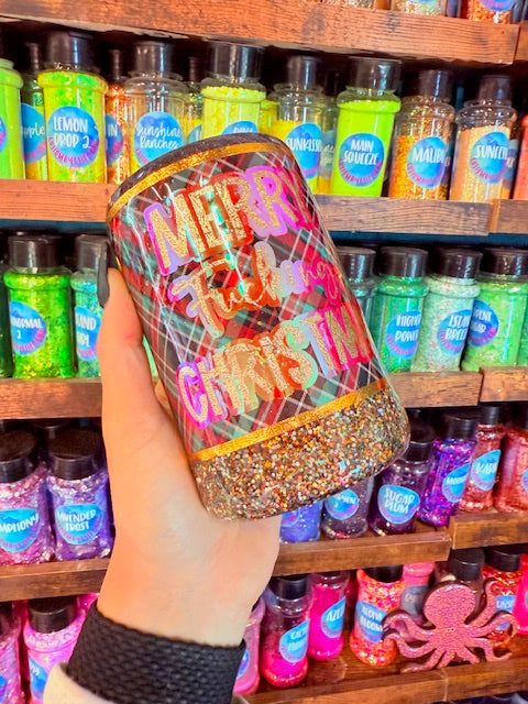 Merry Fucking Christmas 12oz Can Koozie Tumbler