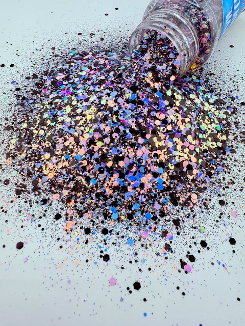 Evil Queen- Black and Opal Chunky Mixed Glitter 12-1