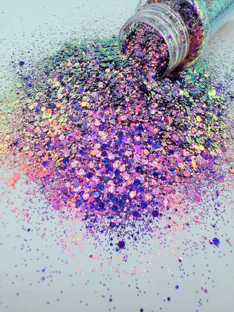 Galactic Goddess- Purple Blue Striped Color Shift Chunky Mixed Glitter 12-1