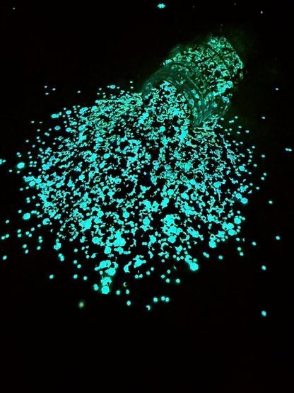 Dark Heart- Red Black Opal Glow in the Dark Chunky Mixed Glitter 12-2