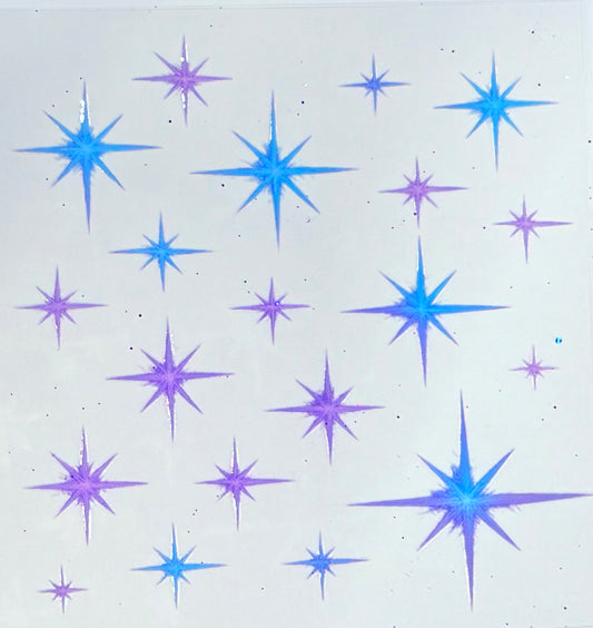 303. Blue and Purple Galaxy Star Embellishment Decal