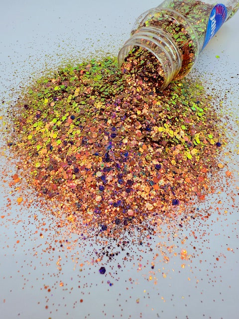 Billionaire- Striped Holographic Gold Chunky Mixed Color Shift Glitter 12-2