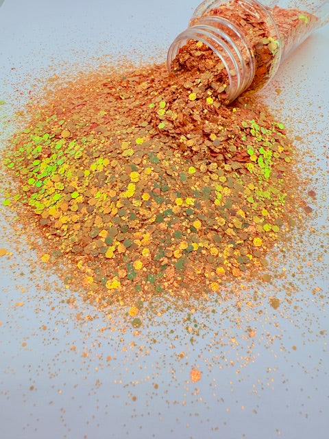 Desert Honey- Light Burnt Orange Color Shift Chunky Mixed Glitter 7-9