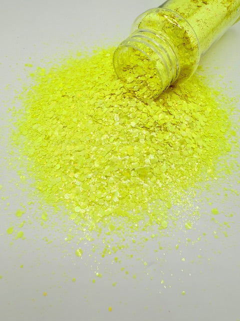Holo Sunshine- Pale Yellow Holographic Chunky Mixed Glitter 2-5