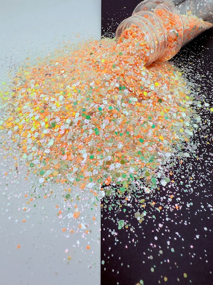 Sunspell- Orange Glow in the Dark Chunky Mixed Glitter 12-1