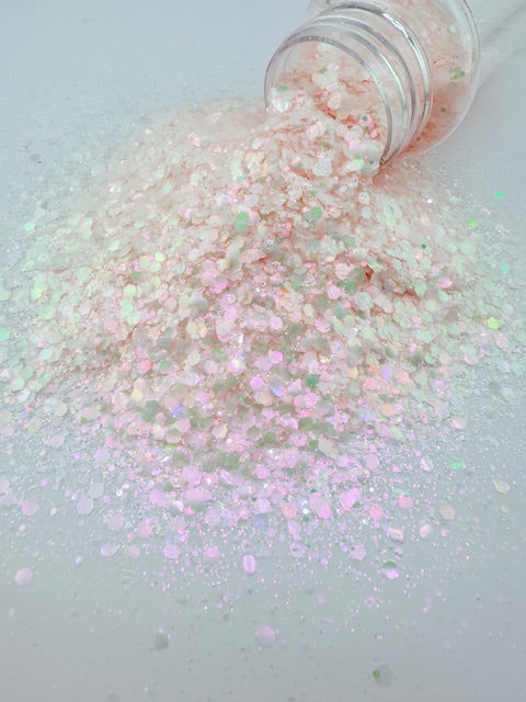 Castles in the Sky- White Pink Color Shift Holo Chunky Mixed Glitter 9-4