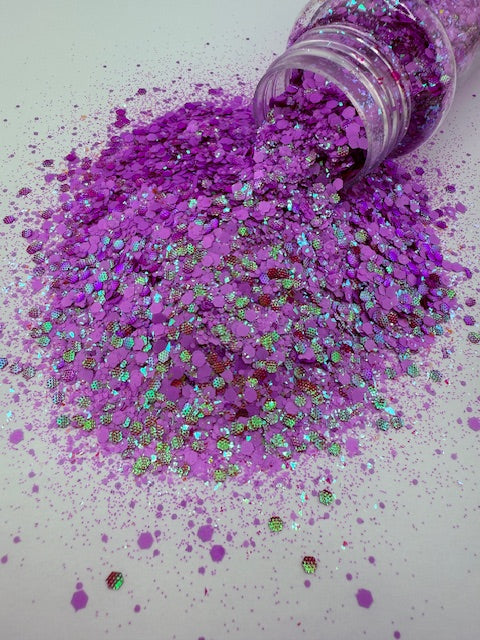 Alibi- Purple Color Shift Textured Custom Mixed Chunky Glitter  9-7
