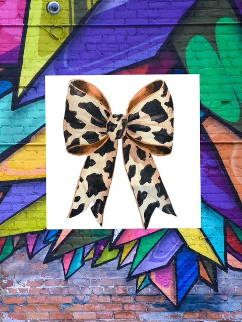 533. Cow Print Bow Decal