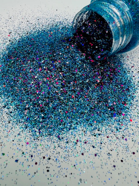 Sabotage- Custom Mixed Fine Blue Holographic-Mini Chunky Color Shift Glitter 5-8