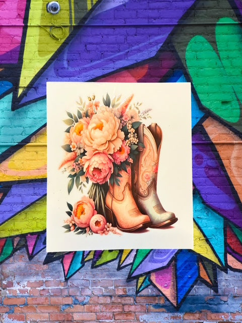 536. Floral Boots Decal