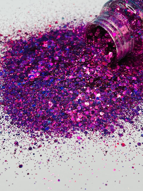 Jeffree Star- Textured Holographic Dark Pink Chunky Mixed Glitter 7-2