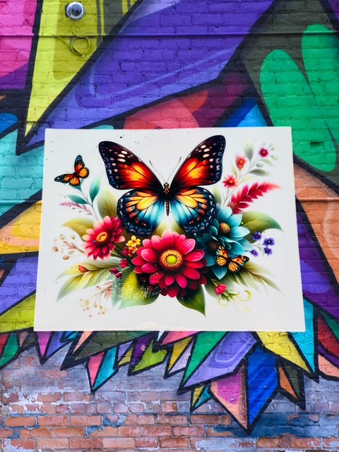 463. Floral Butterfly Decal
