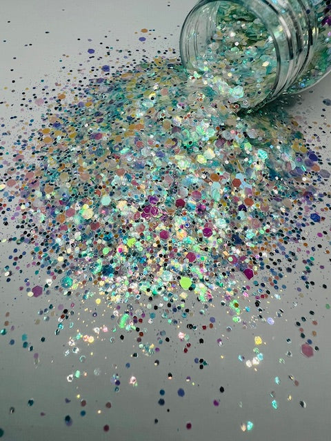 Apocalypse - Pink, Yellow, Opal Color Shift Glow in the Dark Glitter 2-7